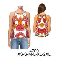 4700 - Molde de Blusa con tirantes y sisa con vivo, ruedo amplio