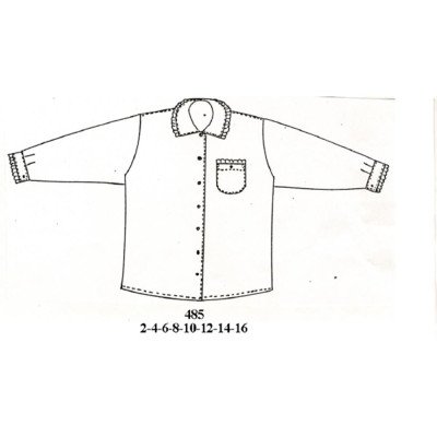 485 - Molde de Blusa niña con cuello redondo y adornos 485 - Molde de Blusa niña con cuello redondo y adornos