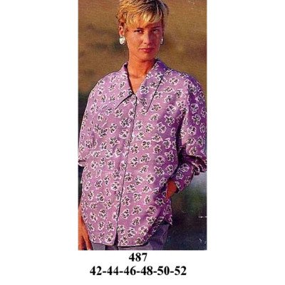 487 - Molde de Blusón largo, cuello con abertura al costado