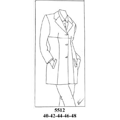 5512 - Molde de Blazer dama corte bajo busto