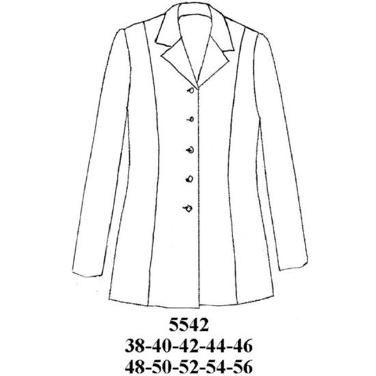 5542 - Molde de Blazer dama con corte en busto: