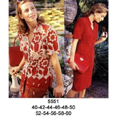 5551 - Molde de Chaqueta corte princesa escote en v con cuello