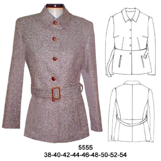 5555 - Molde de Blazer con cuello corte en cintura 5555 - Molde de Blazer con cuello corte en cintura