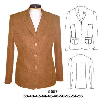 5557 - Molde de Blazer 3 botones con cortes 5557 - Molde de Blazer 3 botones con cortes