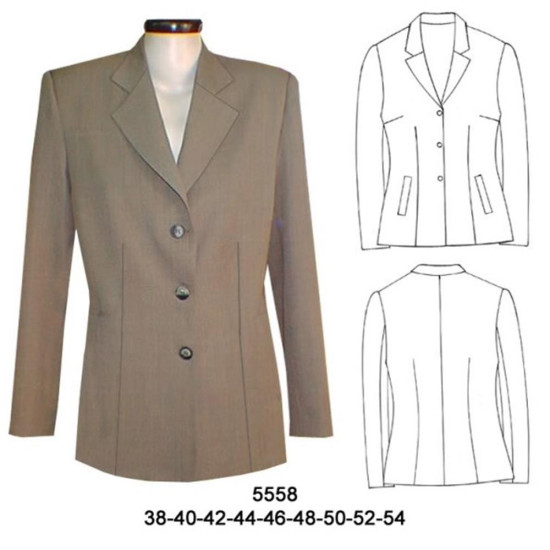 5558 - Molde de Blazer 3 botones con pinza de pecho