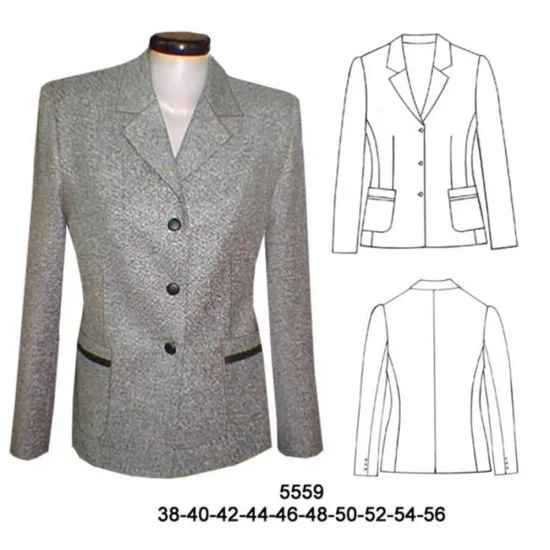 5559 - Molde de Blazer 3 botones aplicacion cuero 5559 - Molde de Blazer 3 botones aplicacion cuero