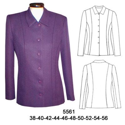 5561 - Molde de Blazer corte en busto cuello convertible 5561 - Molde de Blazer corte en busto cuello convertible