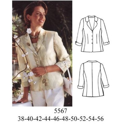 5567 - Molde de Blazer corte princesa manga 3/4; 5567 - Molde de Blazer corte princesa manga 3/4;