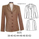 5575 - Molde de Blazer con corte sobre busto pespuntes a 1 cm de ancho (largo 64 cm);