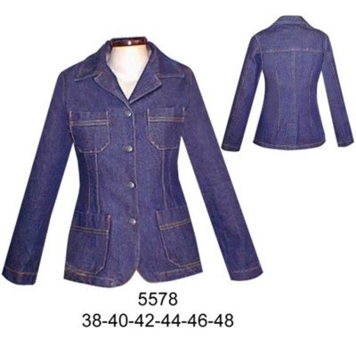 5578 - Molde de Blazer juvenil entallado sin forro(largo 62 cm) 5578 - Molde de Blazer juvenil entallado sin forro(largo 62 cm)