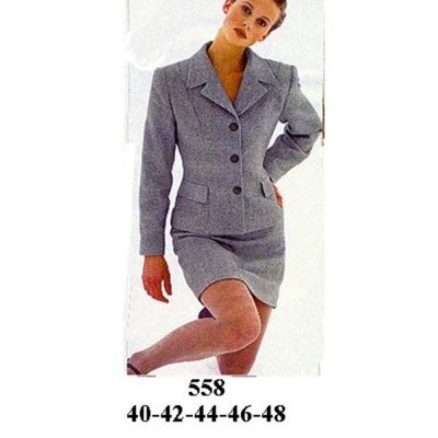 558 - Molde de Blazer semi entallado corte en delantero 558 - Molde de Blazer semi entallado corte en delantero