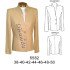 5582 - Molde de Blazer cuello mao corte princesa con bolsillo;