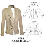 5593 - Molde de Blazer cuello mao