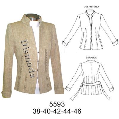 5593 - Molde de Blazer cuello mao 5593 - Molde de Blazer cuello mao