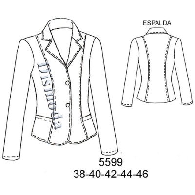5599 - Molde de Blazer entallado polar 5599 - Molde de Blazer entallado polar