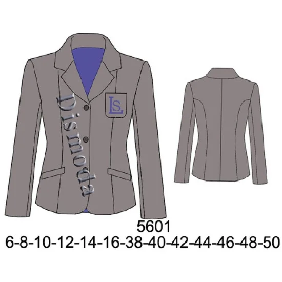 5601 - Molde de Blazer escolar con corte 5601 - Molde de Blazer escolar con corte