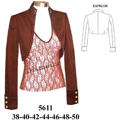 5611 - Molde de Bolero cuello mao 5611 - Molde de Bolero cuello mao