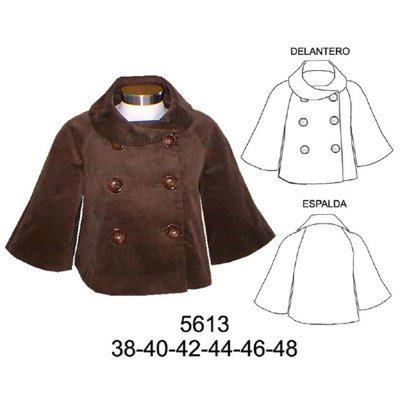 5613 - Molde de Capa acampanada con cuello amplio