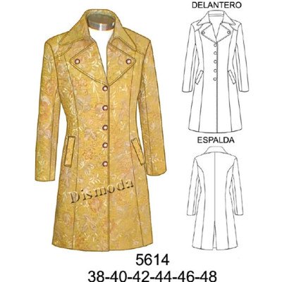 5614 - Molde de Chaquetón cuello retro
