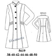 5619 - Molde de Abrigo cuello mao con canesú en espalda (entallado)