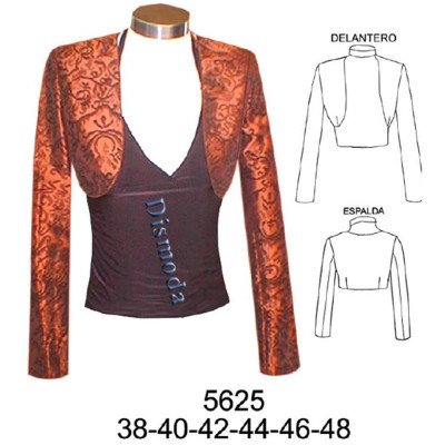 5625 - Molde de Bolero con pinzas 5625 - Molde de Bolero con pinzas
