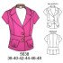 5638 - Molde de Blazer manga corta tipo pestaña con cortes