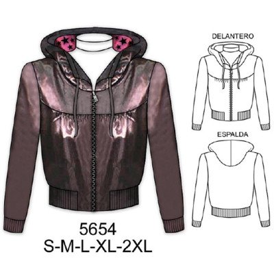 5654 - Molde de Polerón corto con gorro largo 46 cm 5654 - Molde de Polerón corto con gorro largo 46 cm