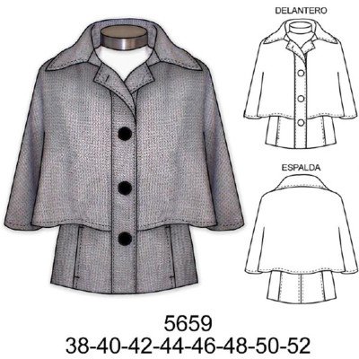 5659 - Molde de Capa dama 5659 - Molde de Capa dama