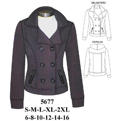 5677 - Molde de Chaqueta con gorro y cuello sport 5677 - Molde de Chaqueta con gorro y cuello sport