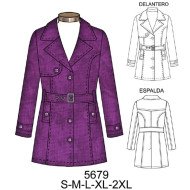 5679 - Molde de Chaqueta estilo impermeable