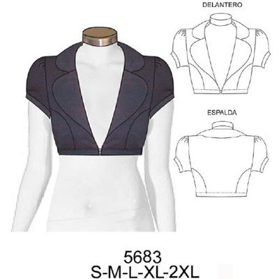 5683 - Molde de Chaqueta corta, manga recogida con puño 5683 - Molde de Chaqueta corta, manga recogida con puño