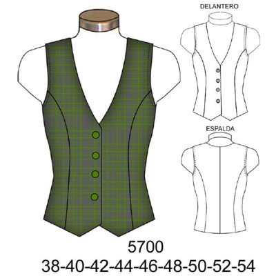 5700 - Molde de Chaleco mujer, sin mangas 5700 - Molde de Chaleco mujer, sin mangas