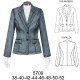 5709 - Molde de Blazer corte princesa con cortes para aplicación (cuero o