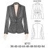 5711 - Molde de Blazer corte en cintura con pinzas diagonales