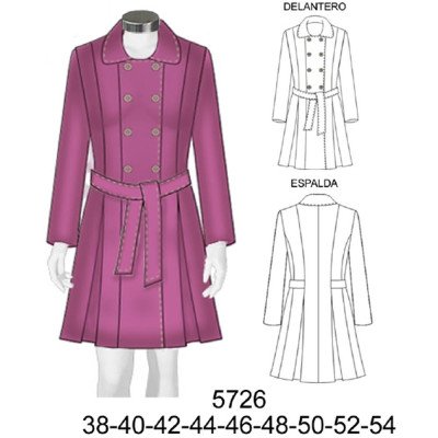 5726 - Molde de Chaquetón cruzado 5726 - Molde de Chaquetón cruzado