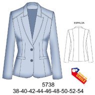 5738 - Molde de Blazer solapa moderna 2 botones