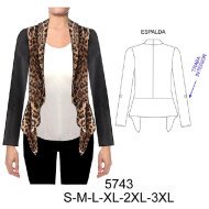 5743 - Molde de Tapado cuello smoking, corte en espalda