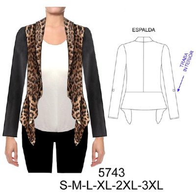 5743 - Molde de Tapado cuello smoking, corte en espalda 5743 - Molde de Tapado cuello smoking, corte en espalda