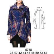 5758 - Molde de Abrigo cruzado con corte imperio