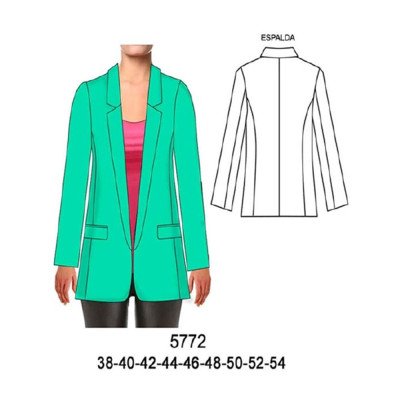 5772 - Molde de Blazer manga corta con bolsillos 5772 - Molde de Blazer manga corta con bolsillos
