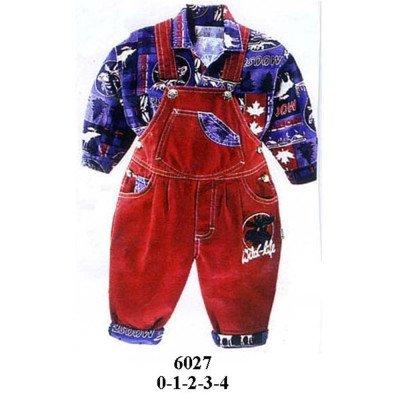 6027 - Molde de Jardinera con tirantes ajustables, bolsillos de parche delanteros y basta doblada