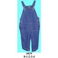 6029 - Molde de Jardinera con tirantes ajustables, bolsillos de parche delanteros y cierre de botones laterales