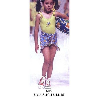 606 - Molde de Traje de baño tipo body infantil con tirantes y escote amplio en la espalda 606 - Molde de Traje de baño tipo body infantil con tirantes y escote amplio en la espalda