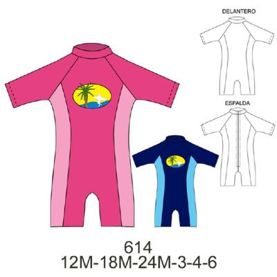 614 - Molde de Enterito lycra niño máxima protección solar, 614 - Molde de Enterito lycra niño máxima protección solar,