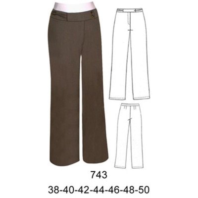 743 - Molde de Pantalón a la cintura, pretina cruzada con aplicación 743 - Molde de Pantalón a la cintura, pretina cruzada con aplicación