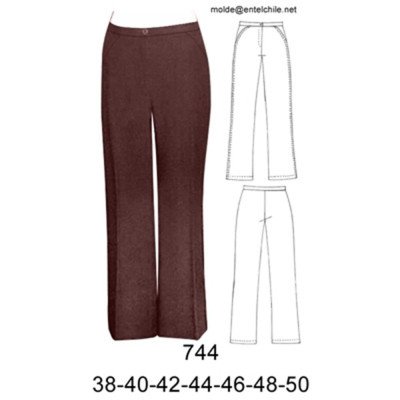 744 - Molde de Pantalón a la cintura, corte lateral 744 - Molde de Pantalón a la cintura, corte lateral