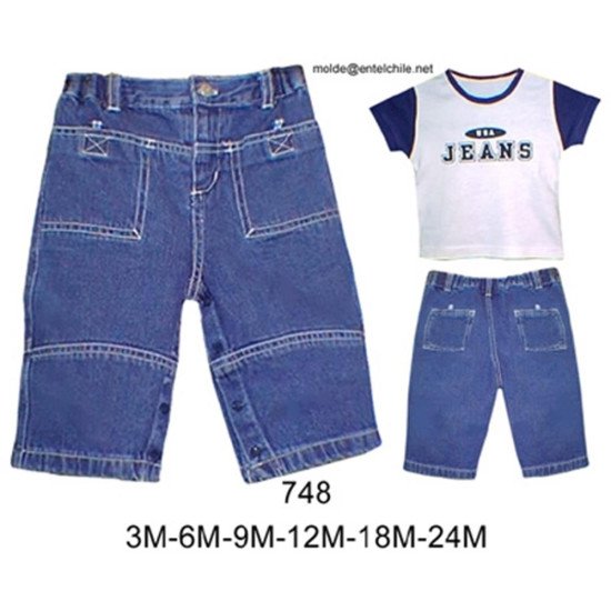 748 - Molde de Pantalon baby niño, elastico en la cintura, y broches en entrepiernas