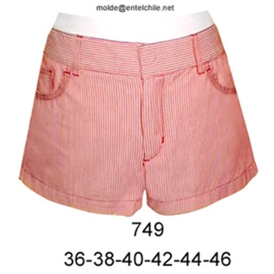 749 - Molde de Short corte jeans a la cadera 749 - Molde de Short corte jeans a la cadera