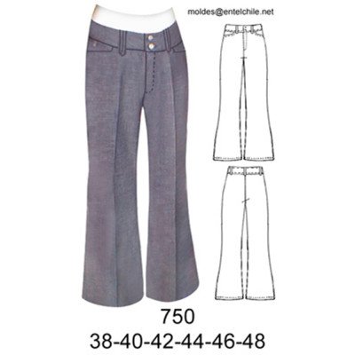 750 - Molde de Pantalón a la cadera 750 - Molde de Pantalón a la cadera