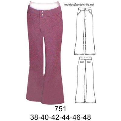 751 - Molde de Pantalón a la cadera